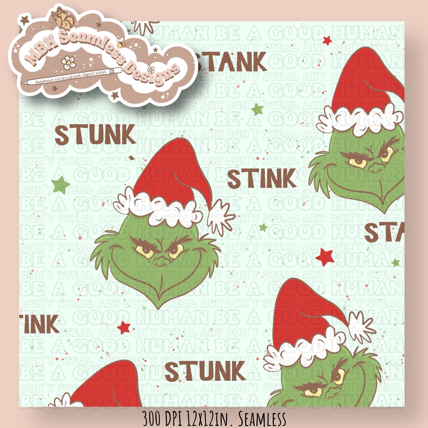 Stink Stank Stunk ASSORTED COLORS Seamless Pattern