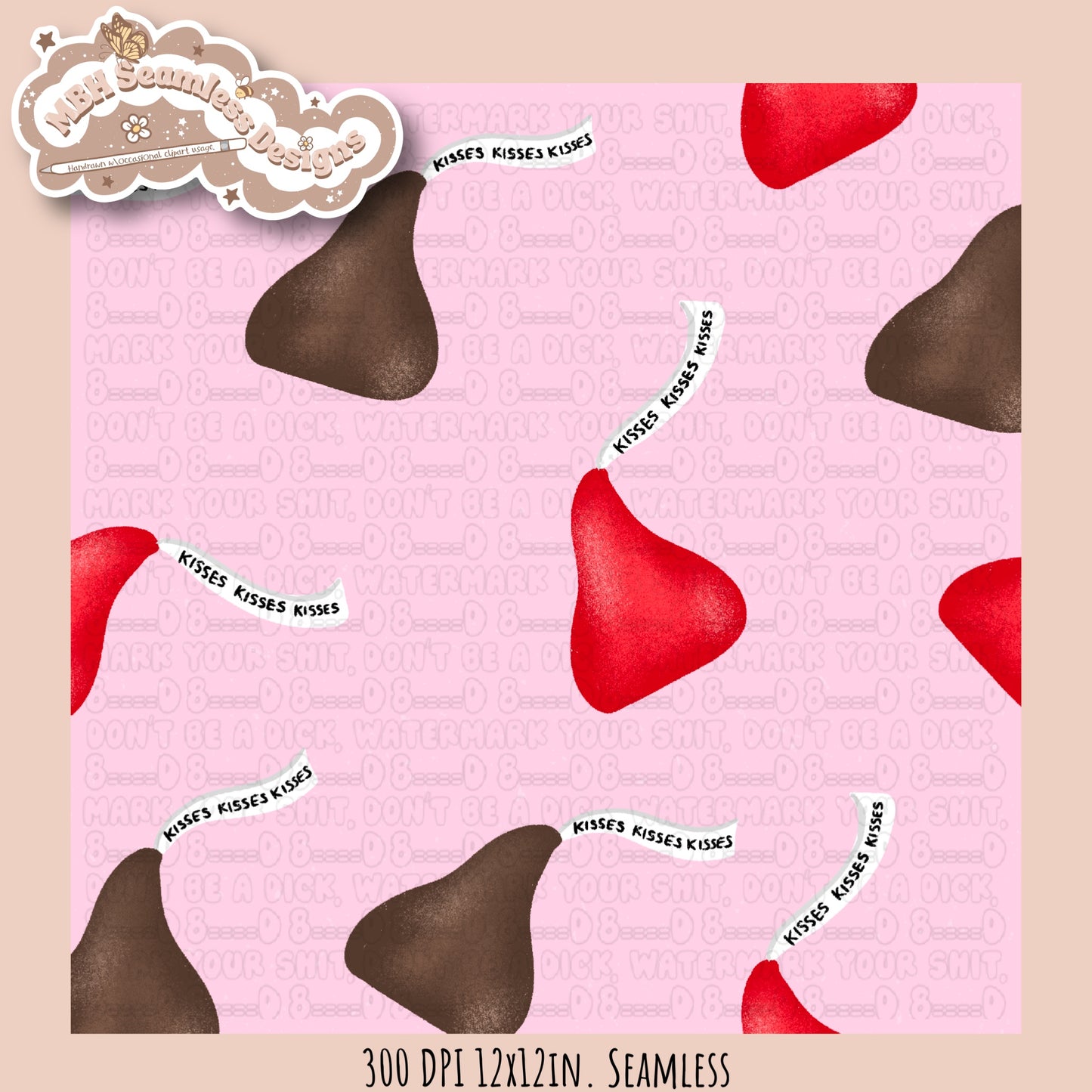 Chocolate Kisses Seamless Pattern MULTIPLE COLORWAYS