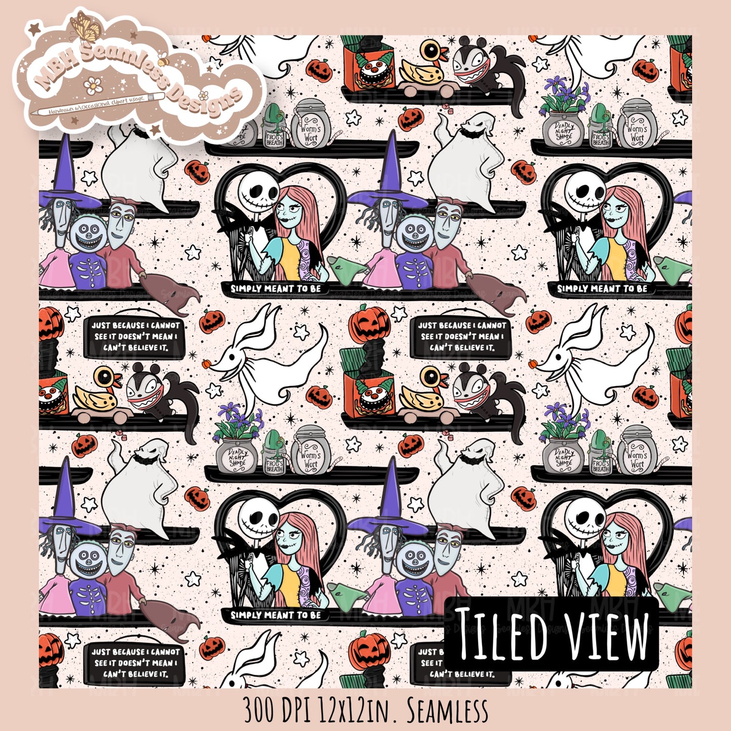 NBC Shelves Seamless Pattern // PNG // Assorted Colorway Options