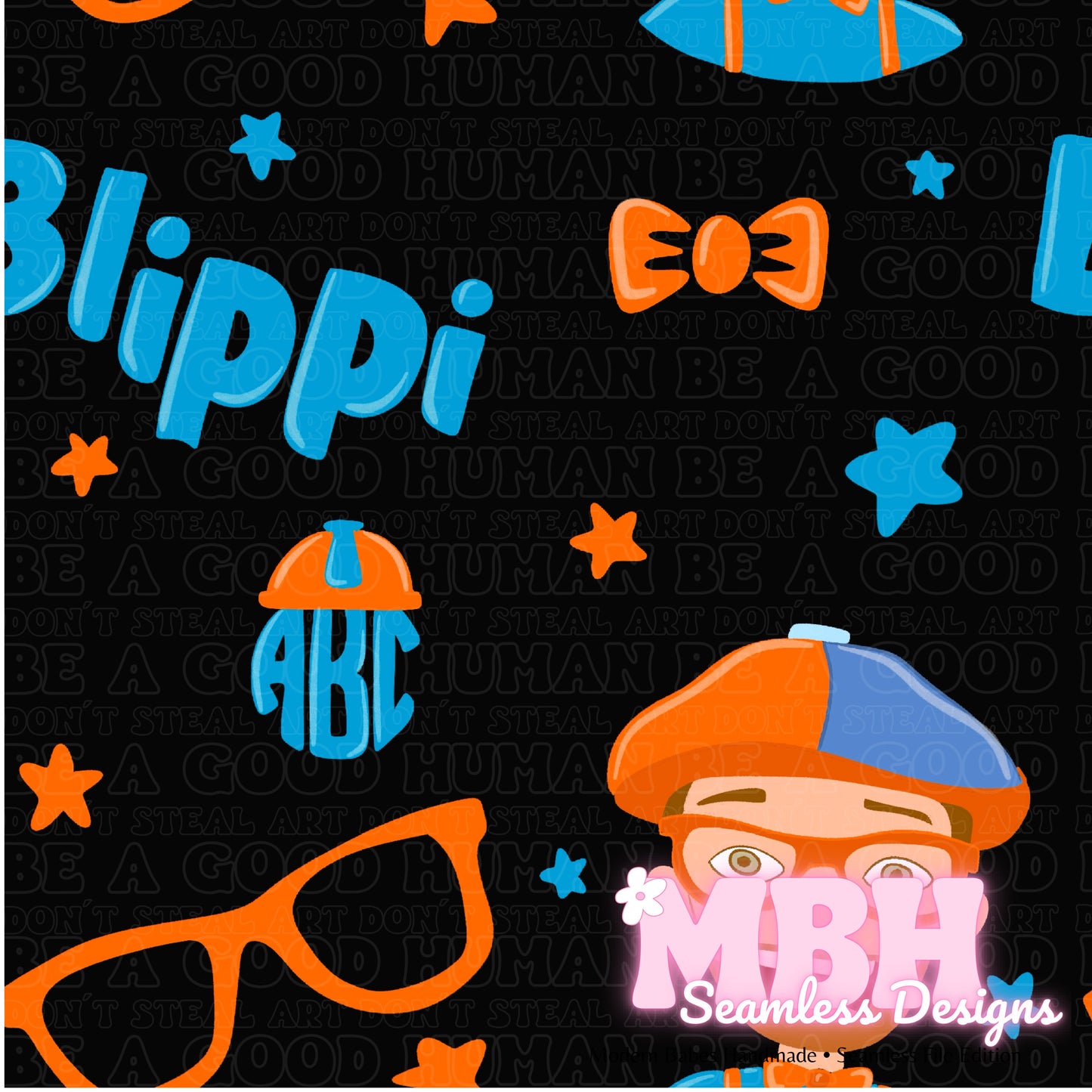 Starry Blippi Seamless Pattern MULTIPLE COLORWAYS