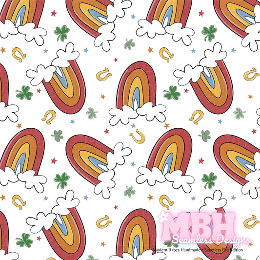 St. Patty’s Day Rainbows Assorted Colorways Seamless Pattern