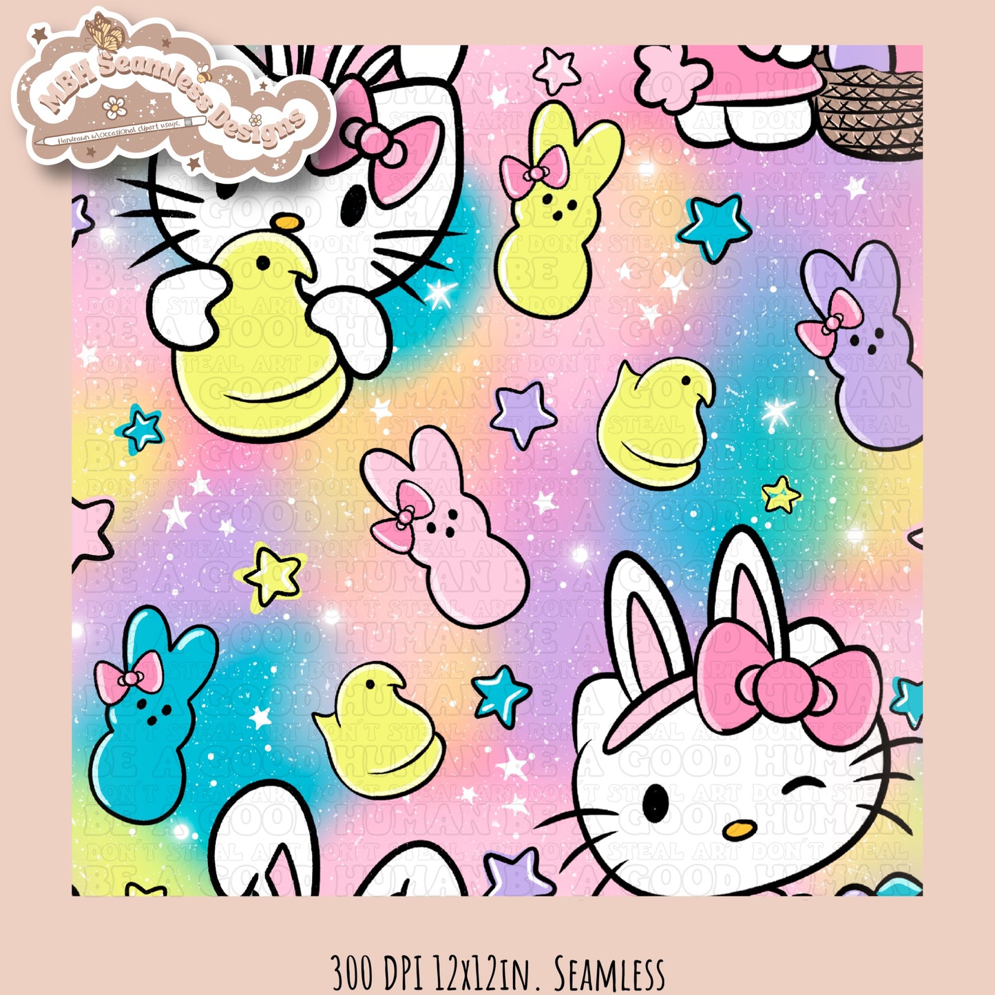 HK Easter Peeps Seamless Pattern MULTIPLE COLORWAYS