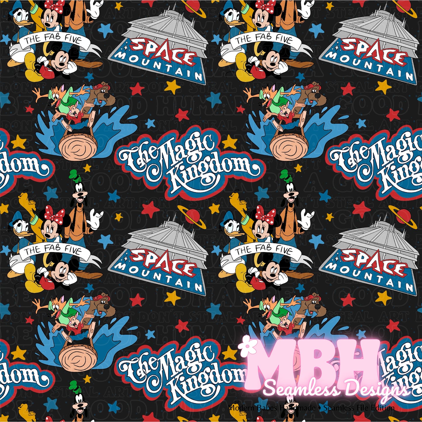 Starry Magic Place Seamless Pattern & PNG MULTIPLE COLORWAYS