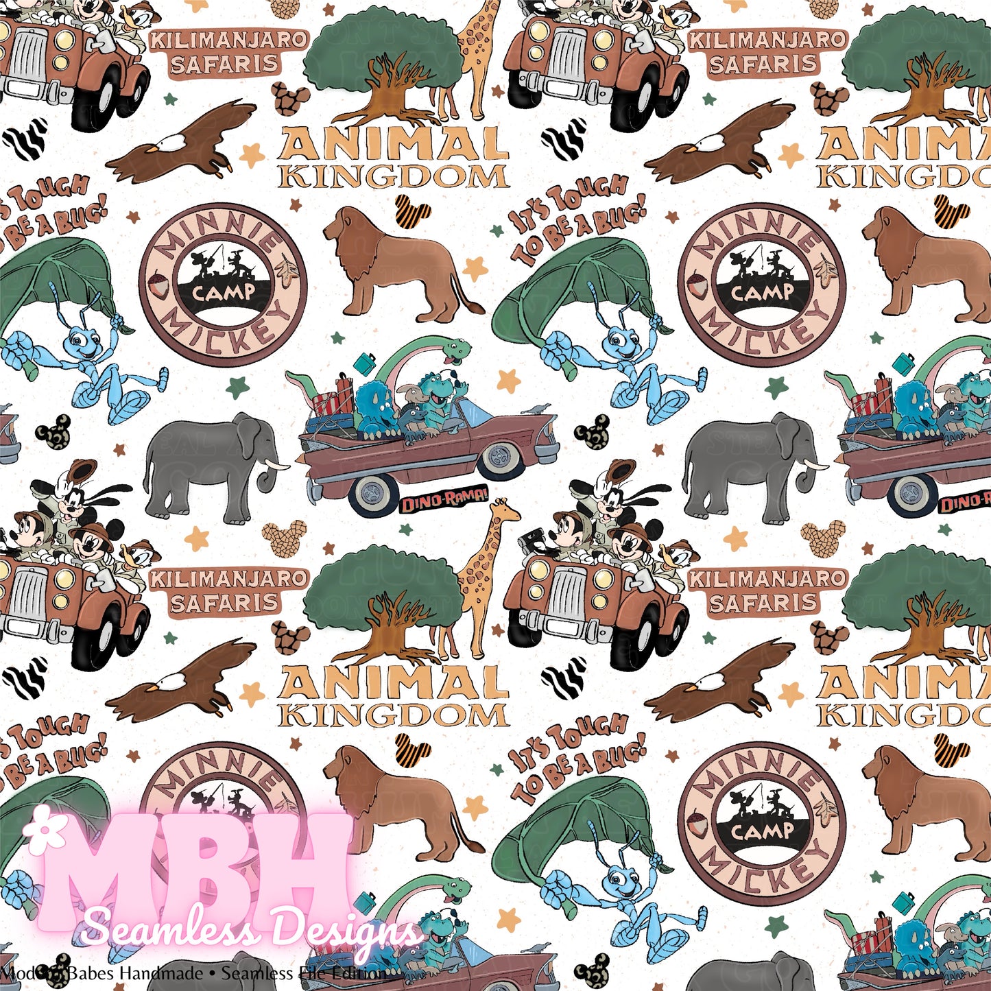 Neutral Animal Kingdom Seamless Pattern MULTIPLE COLORWAYS