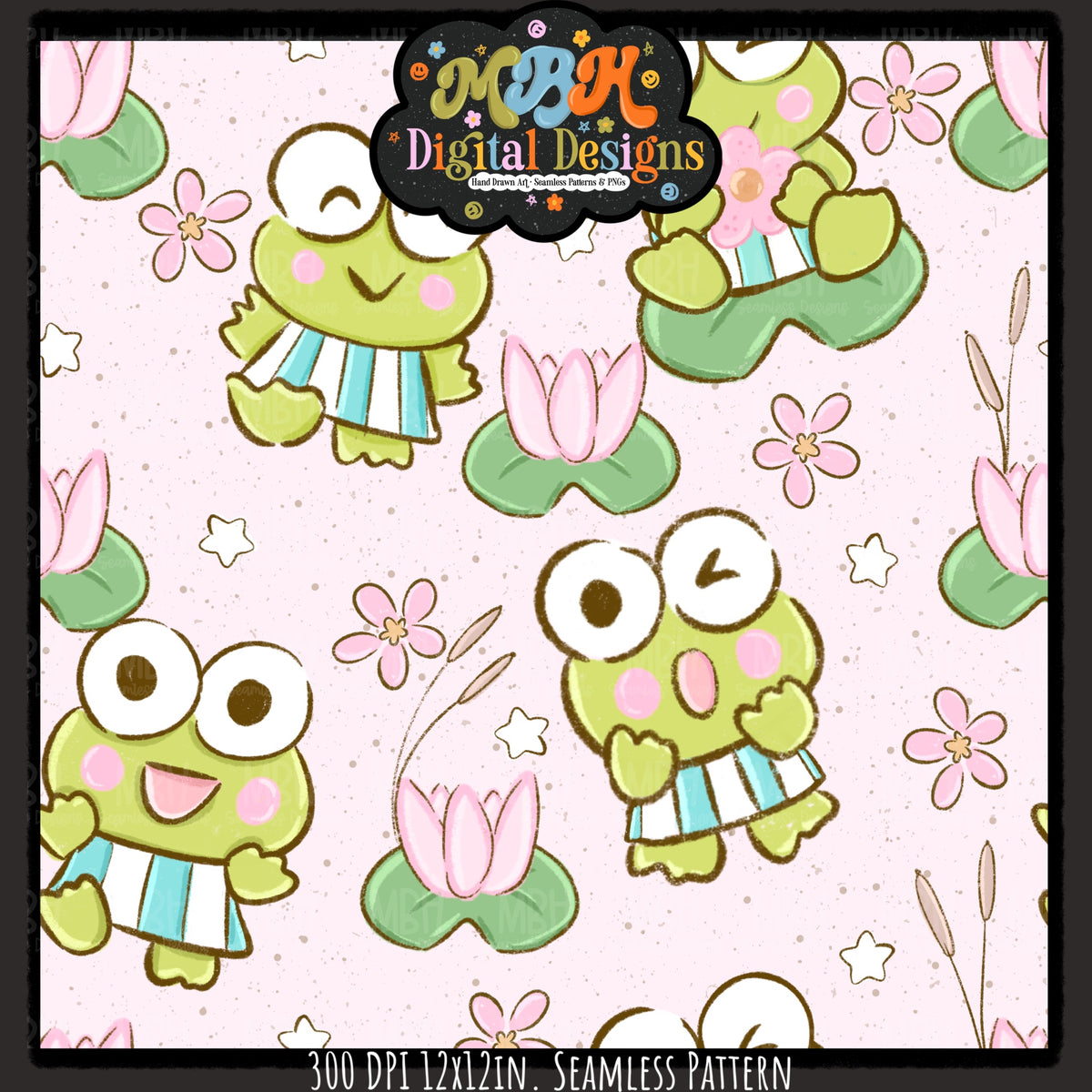 Hextober Day 5 • Frog Seamless Pattern // PNG // MULTIPLE COLORWAYS (Hextober files are not available in drives.)