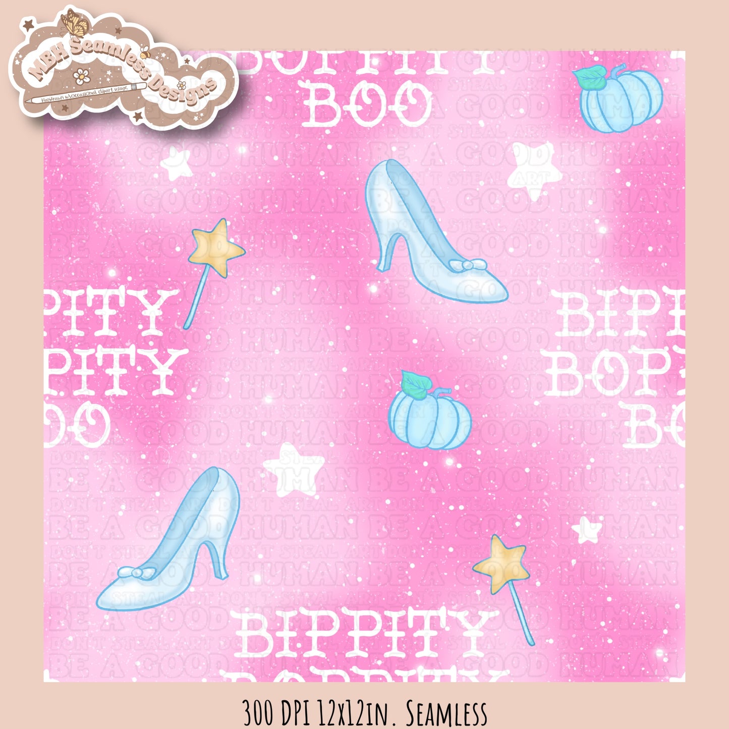 Bippity Boppity Boo Seamless Pattern