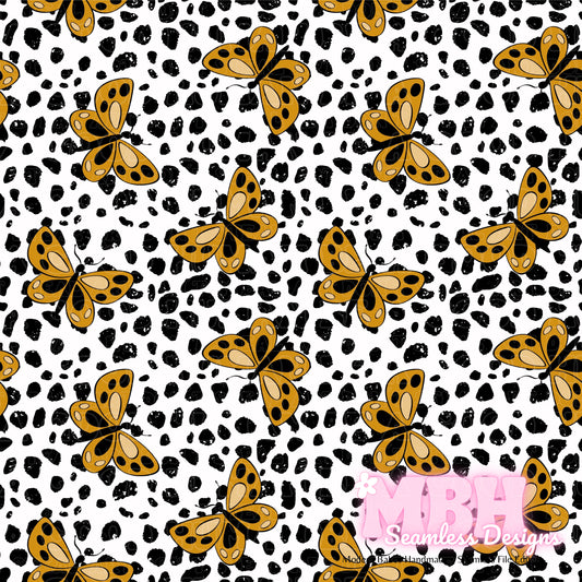 Butterfly Cheetah Seamless Pattern