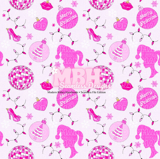 Merry Pinkmas Seamless Pattern