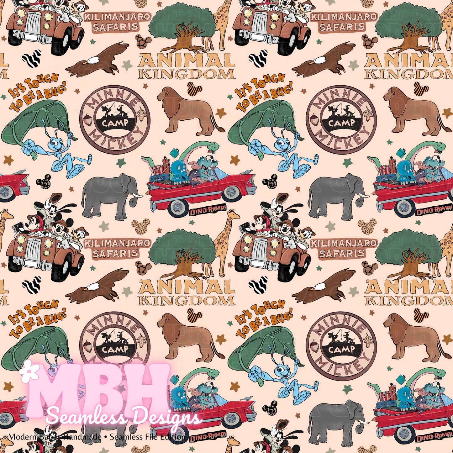 Animal Kingdom Seamless Pattern MULTIPLE COLORWAYS