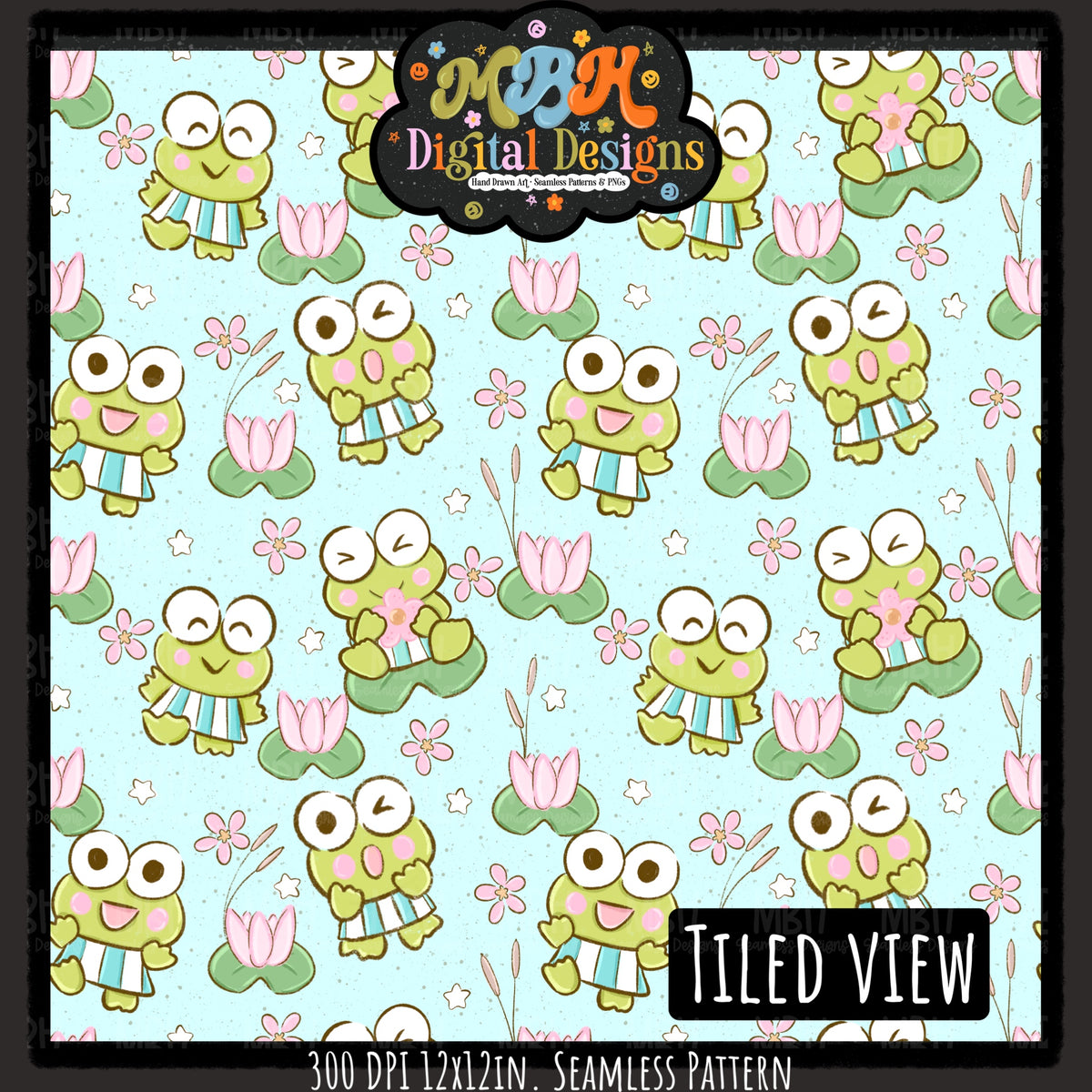 Hextober Day 5 • Frog Seamless Pattern // PNG // MULTIPLE COLORWAYS (Hextober files are not available in drives.)