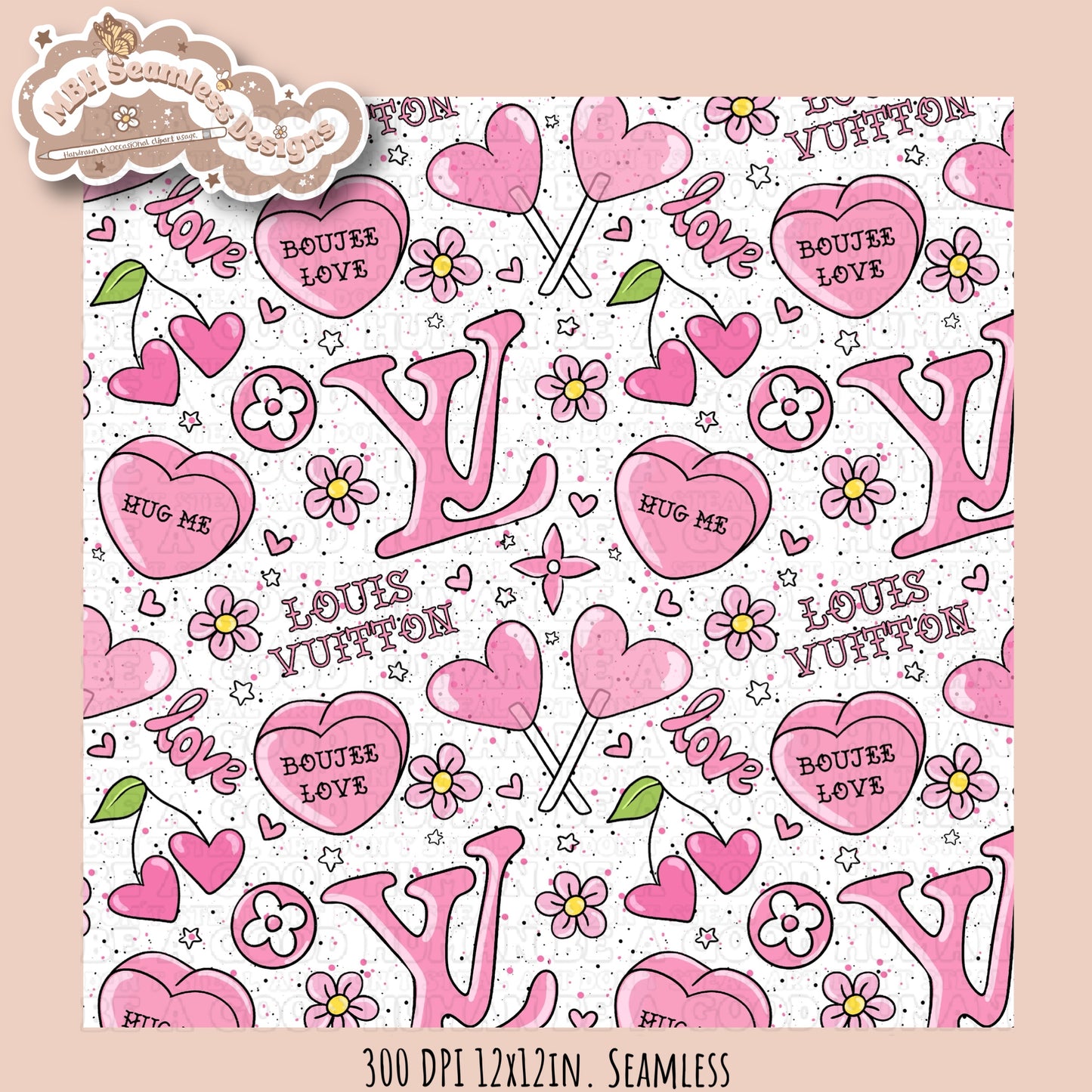 Boujee Love Seamless Pattern MULTIPLE COLORWAY OPTIONS