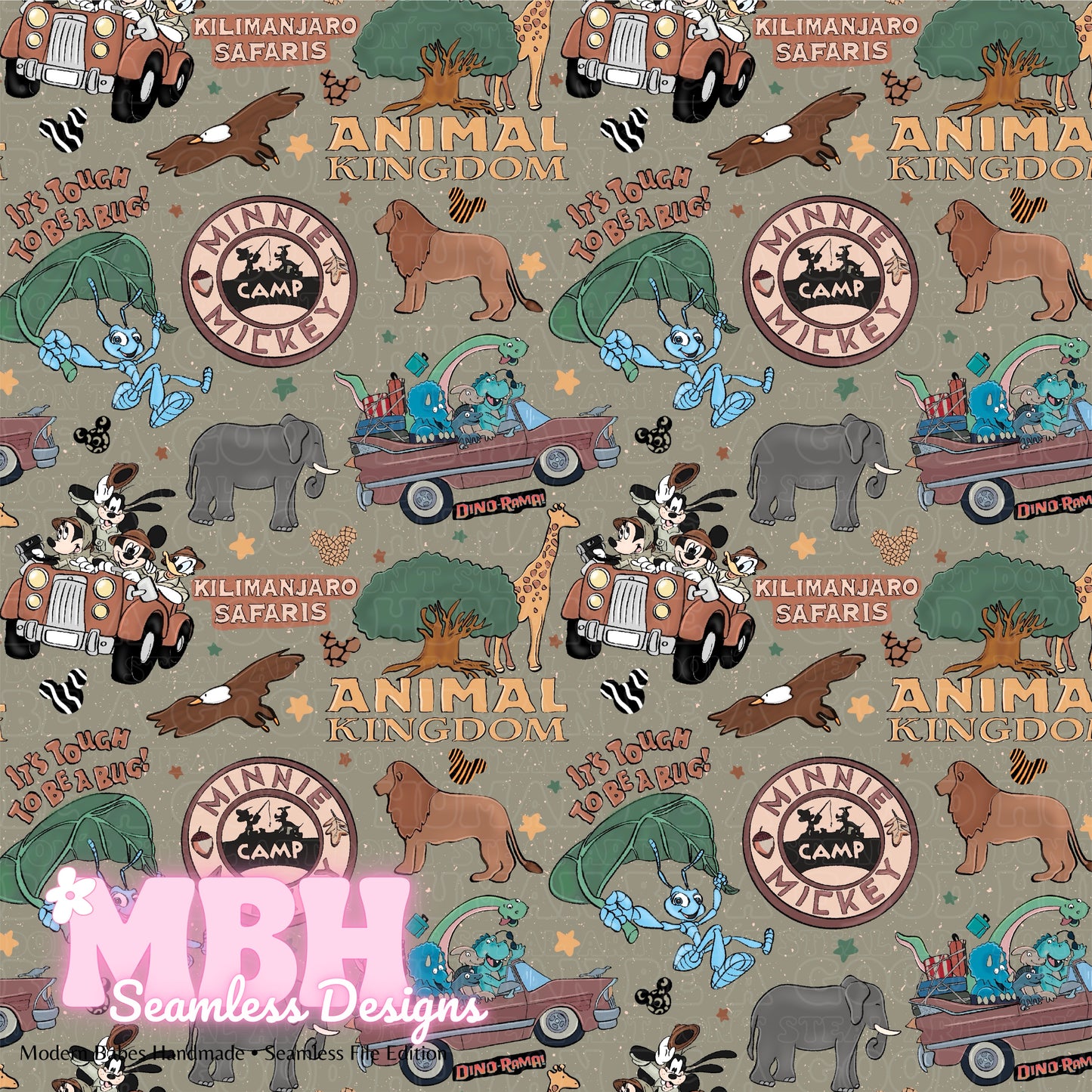 Neutral Animal Kingdom Seamless Pattern MULTIPLE COLORWAYS