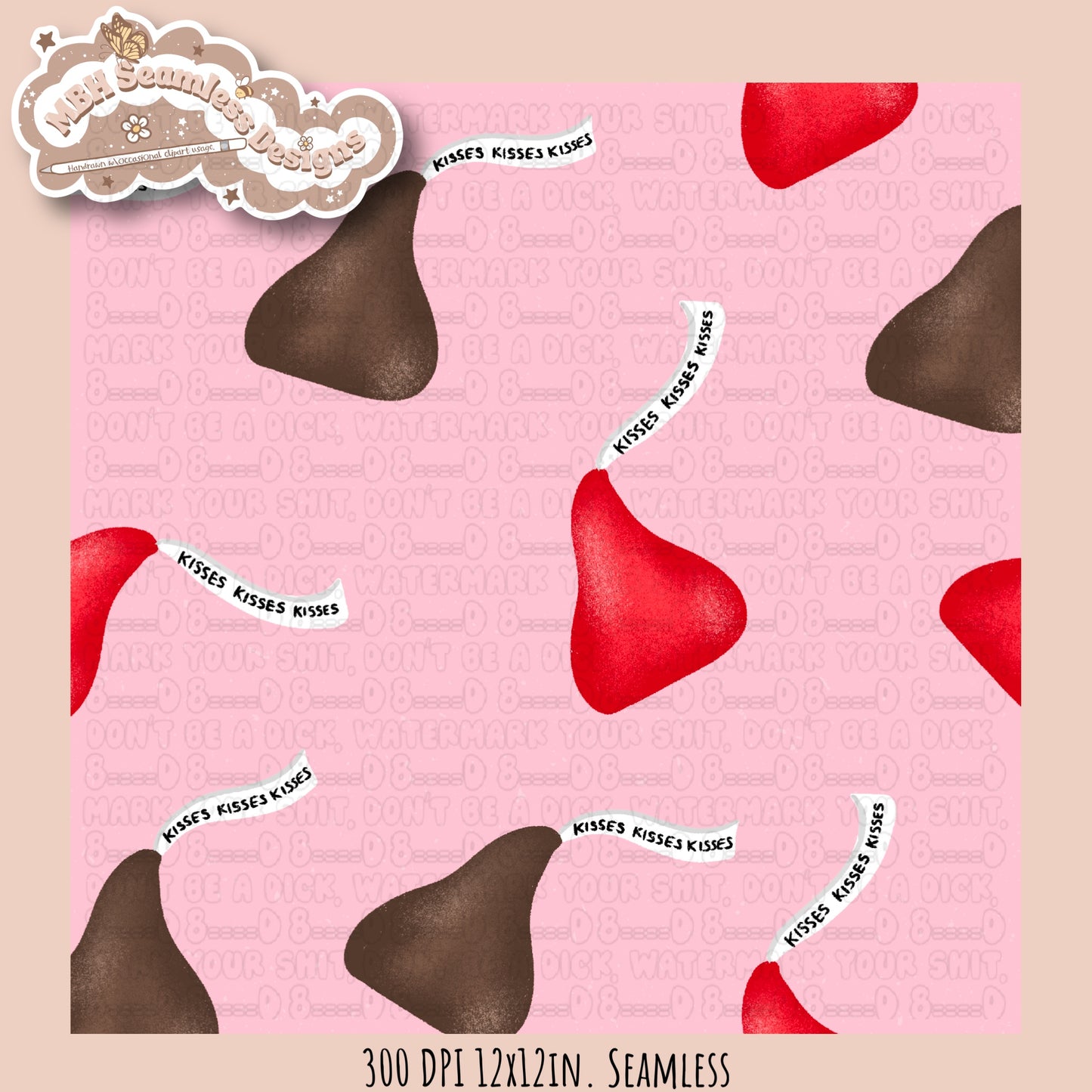 Chocolate Kisses Seamless Pattern MULTIPLE COLORWAYS