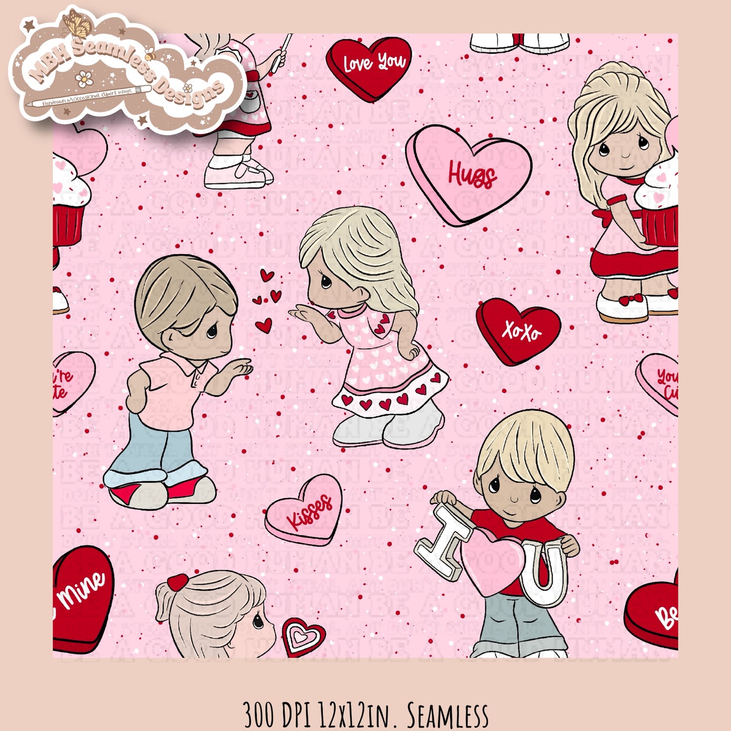 Precious Moments x Valentine’s Day Seamless Pattern Multiple Colorways