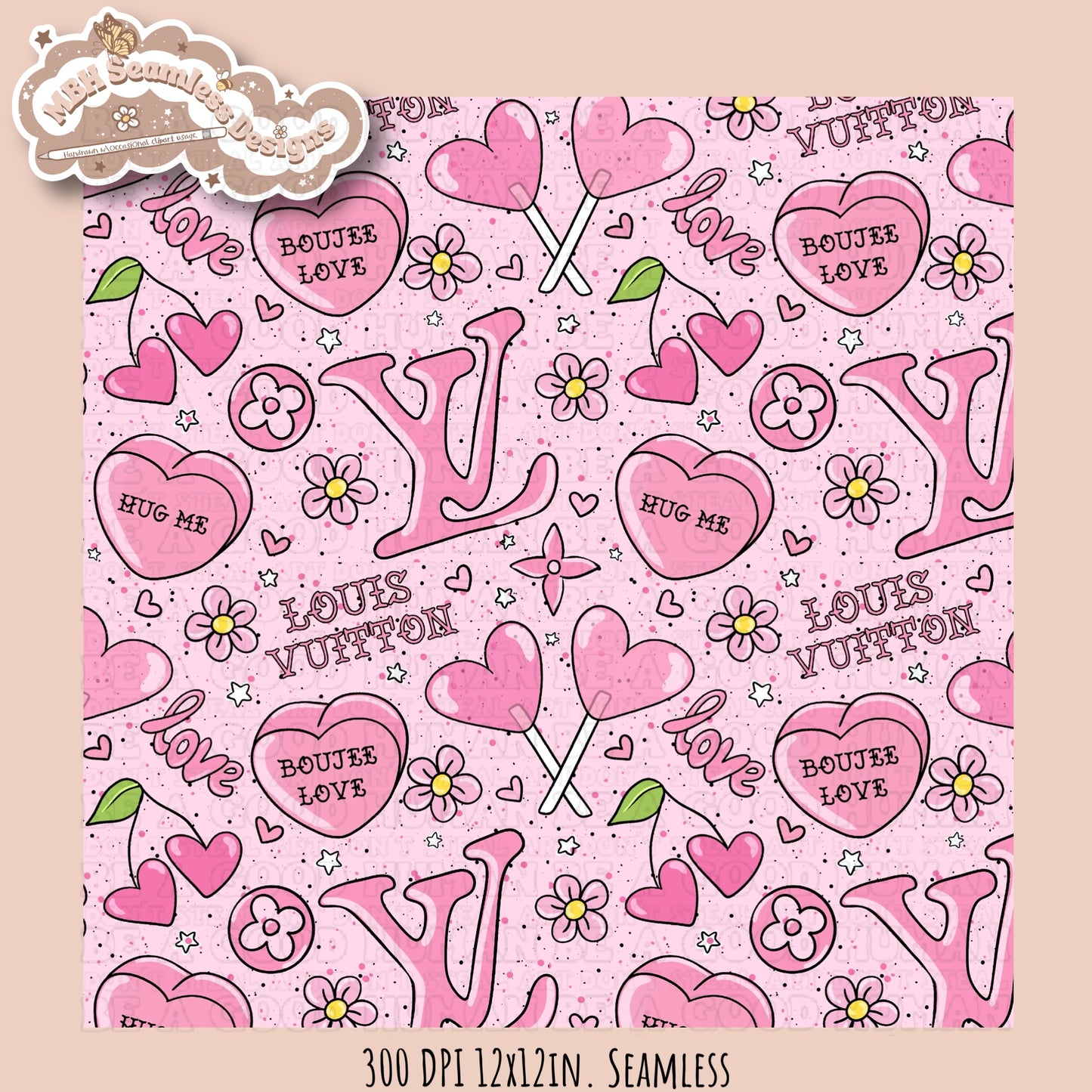 Boujee Love Seamless Pattern MULTIPLE COLORWAY OPTIONS