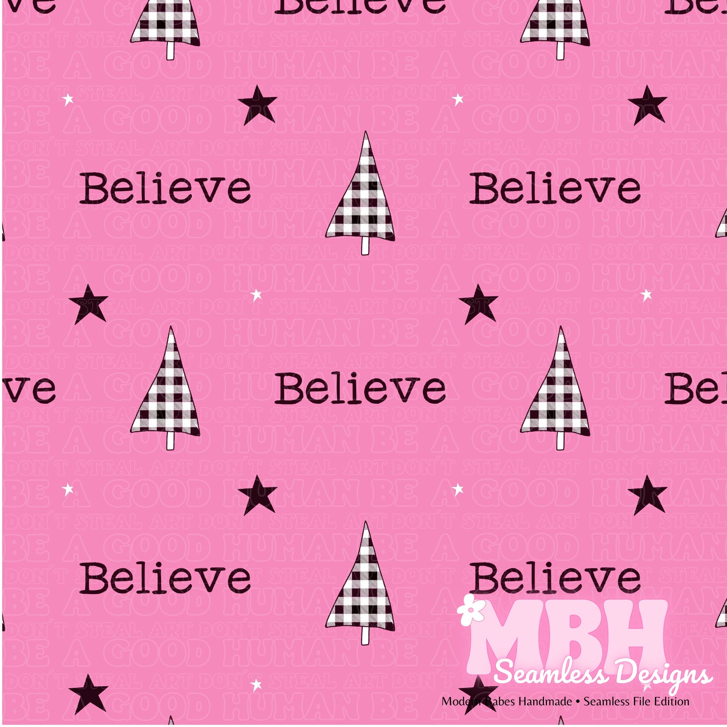 Believe Assorted Colorways Seamless Pattern