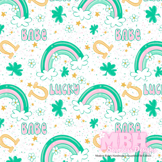 Lucky Babe St. Patty’s Day Assorted Colorways Seamless Pattern