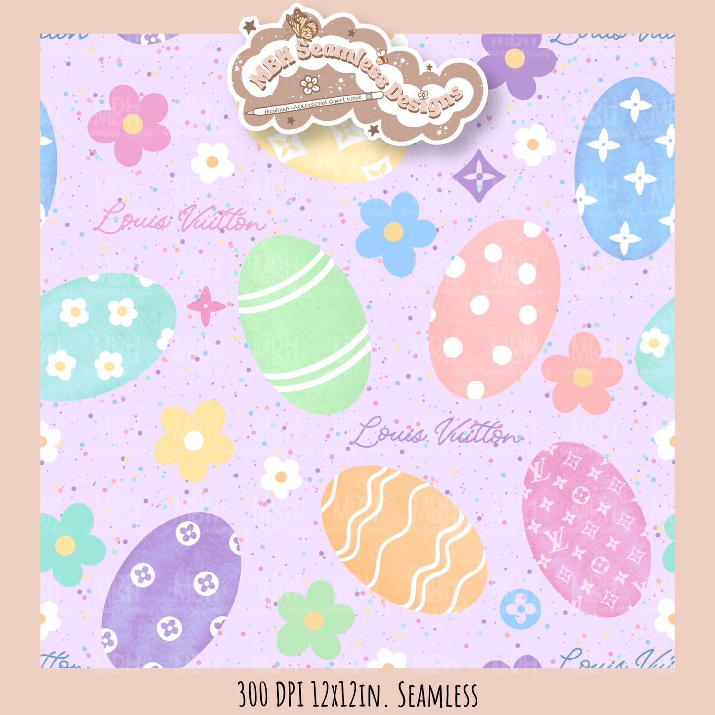 Boujee Easter Eggs Seamless Pattern //MULTIPLE COLORWAY OPTIONS