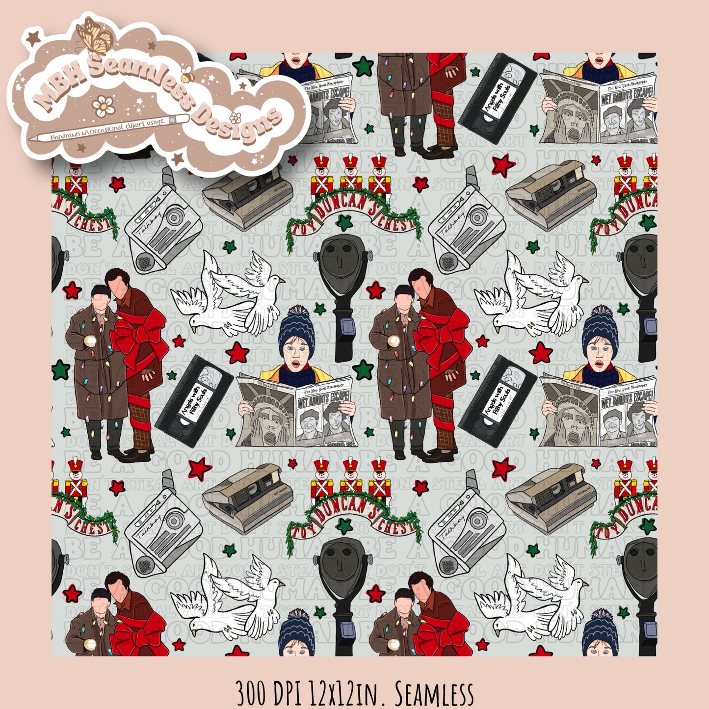 Home Alone 2 Starry Seamless Pattern & PNG MULTIPLE COLORWAYS