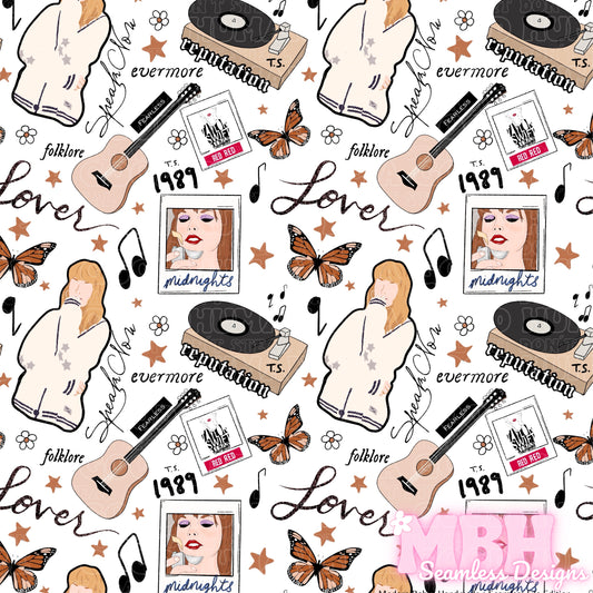 Swiftie Albums Seamless Pattern