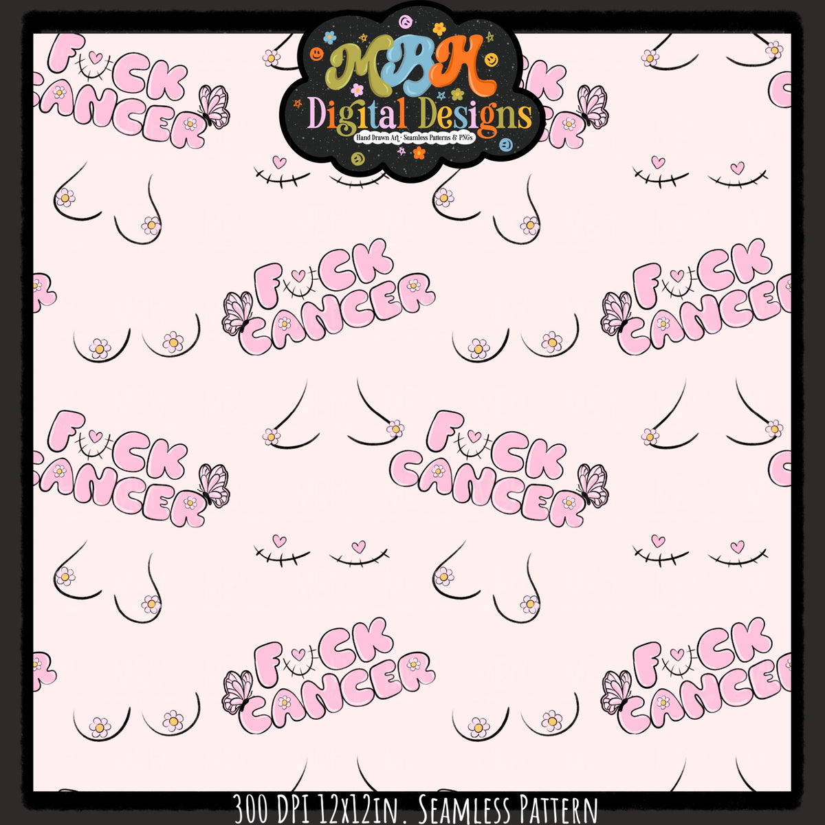FCK Cancer Seamless Pattern