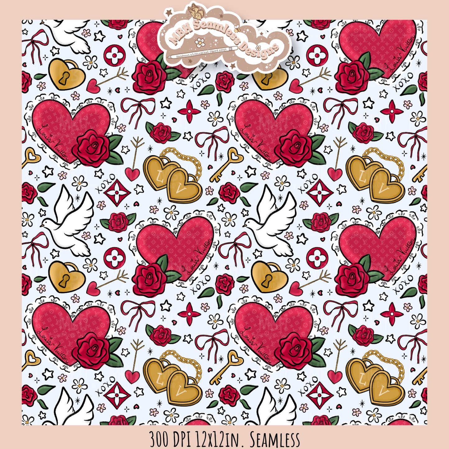 Boujee Romance Seamless Pattern //MULTIPLE COLORWAY OPTIONS