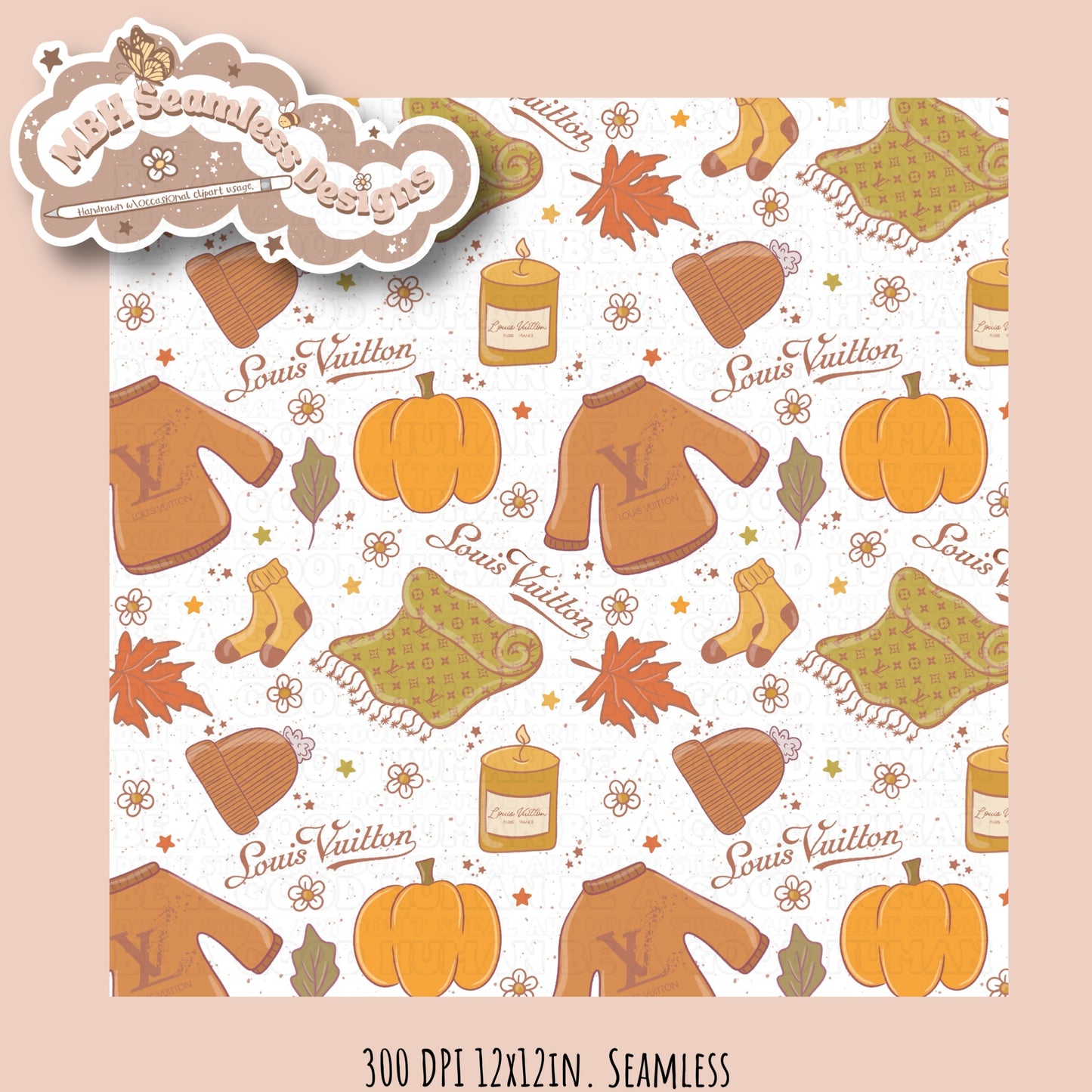 Boujee Cozy Autumn Seamless Pattern