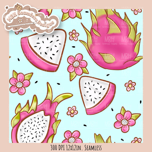 Dragonfruit Floral Seamless Pattern • Multiple Colorways