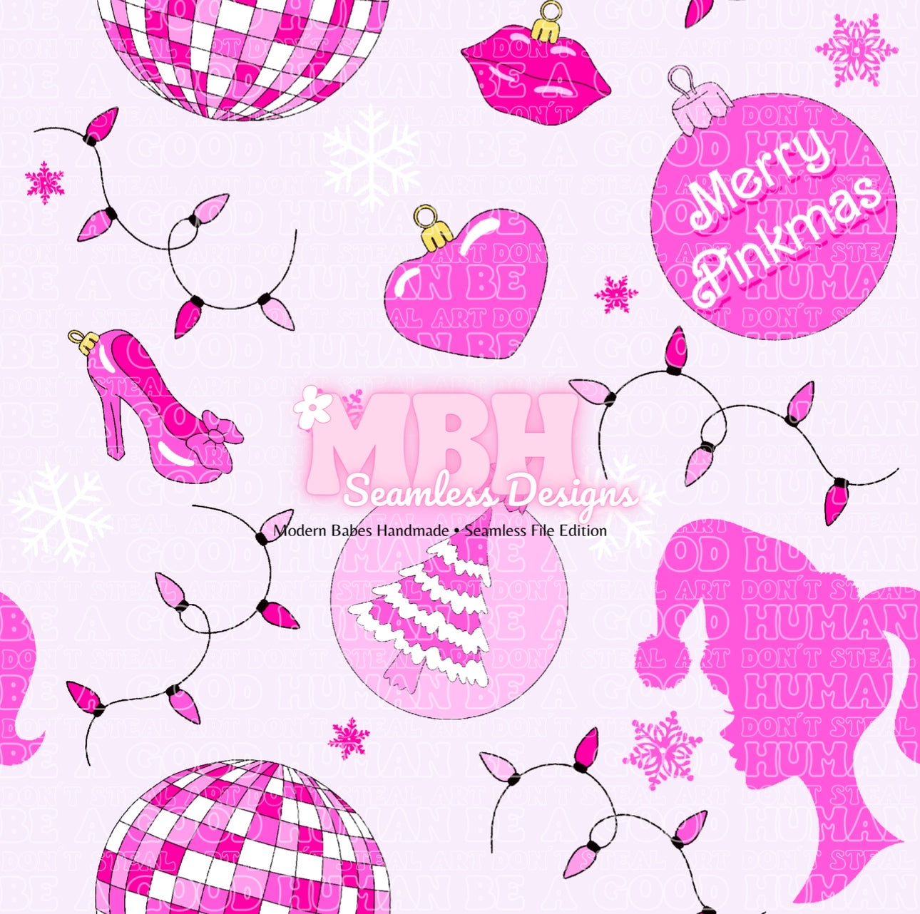 Merry Pinkmas Seamless Pattern