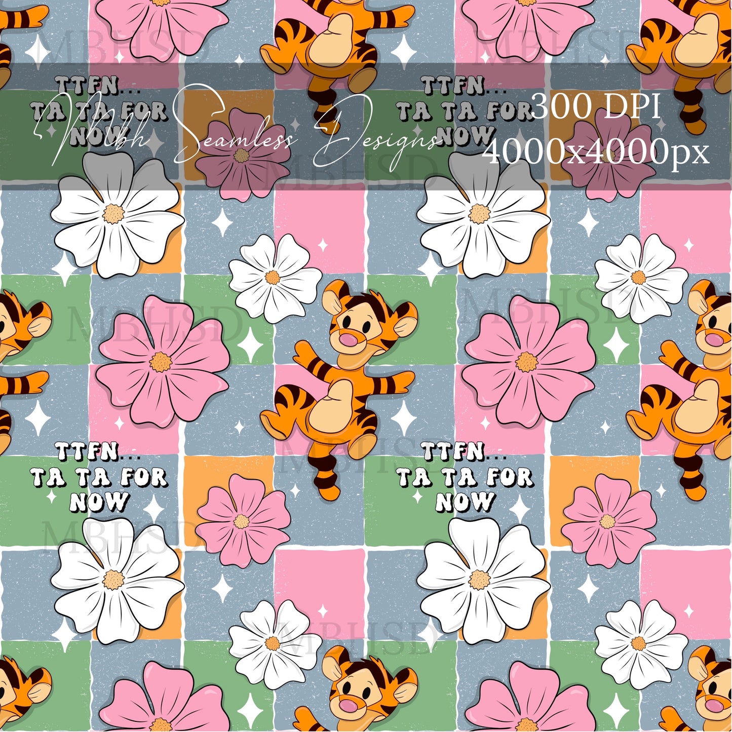 Tiger Checkered Floral