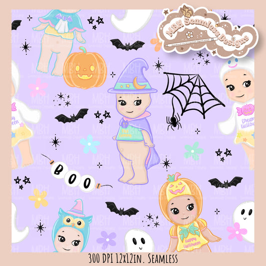 Sonny Angels Halloween Seamless Pattern // Assorted Colorway Options