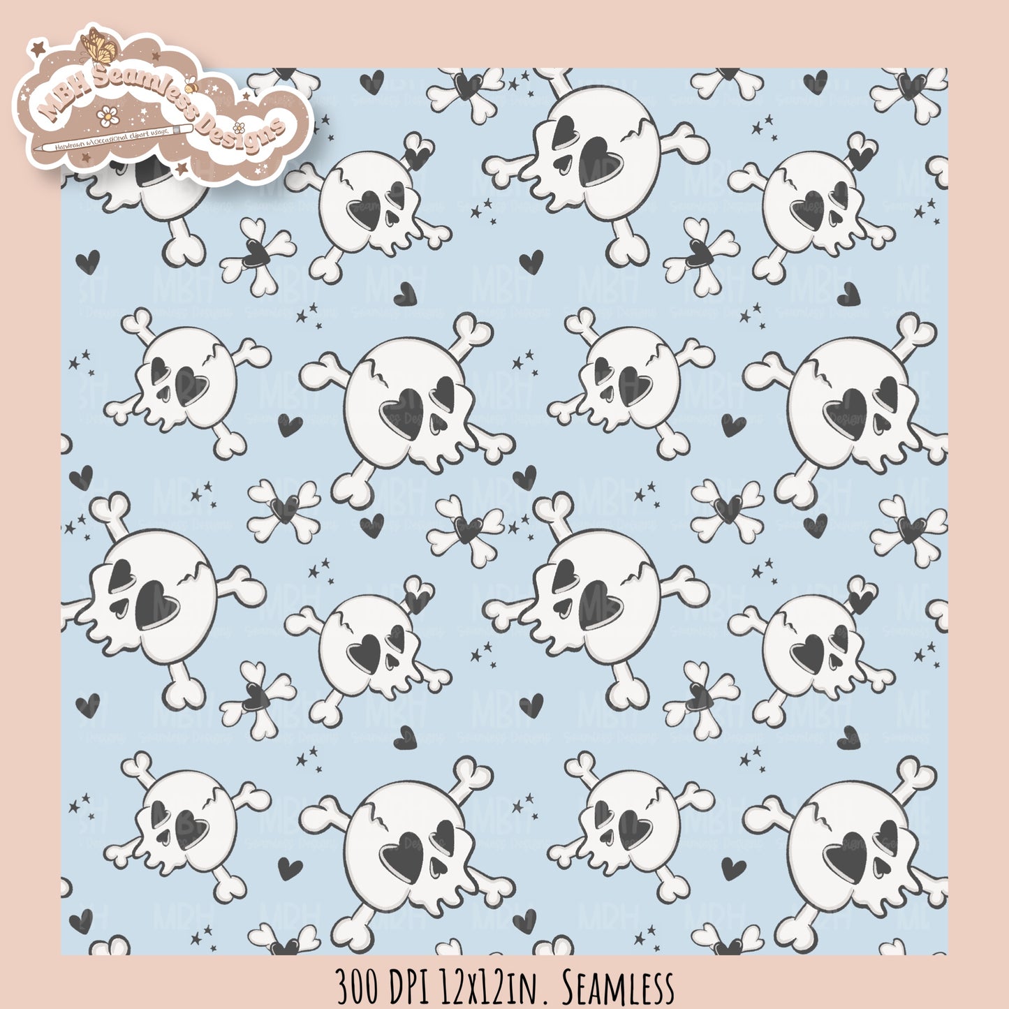 Hextober 25 • Bones Seamless Pattern // Multiple Colorway Option