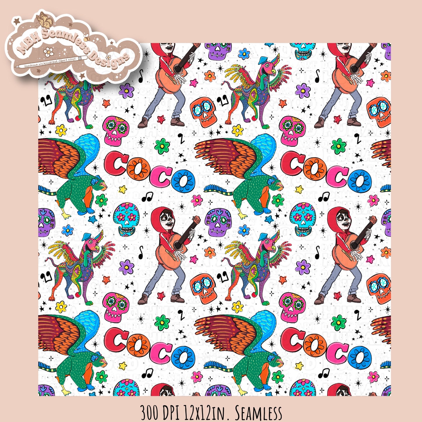 Coco Spirit Animals Seamless Pattern • Multiple Colorways