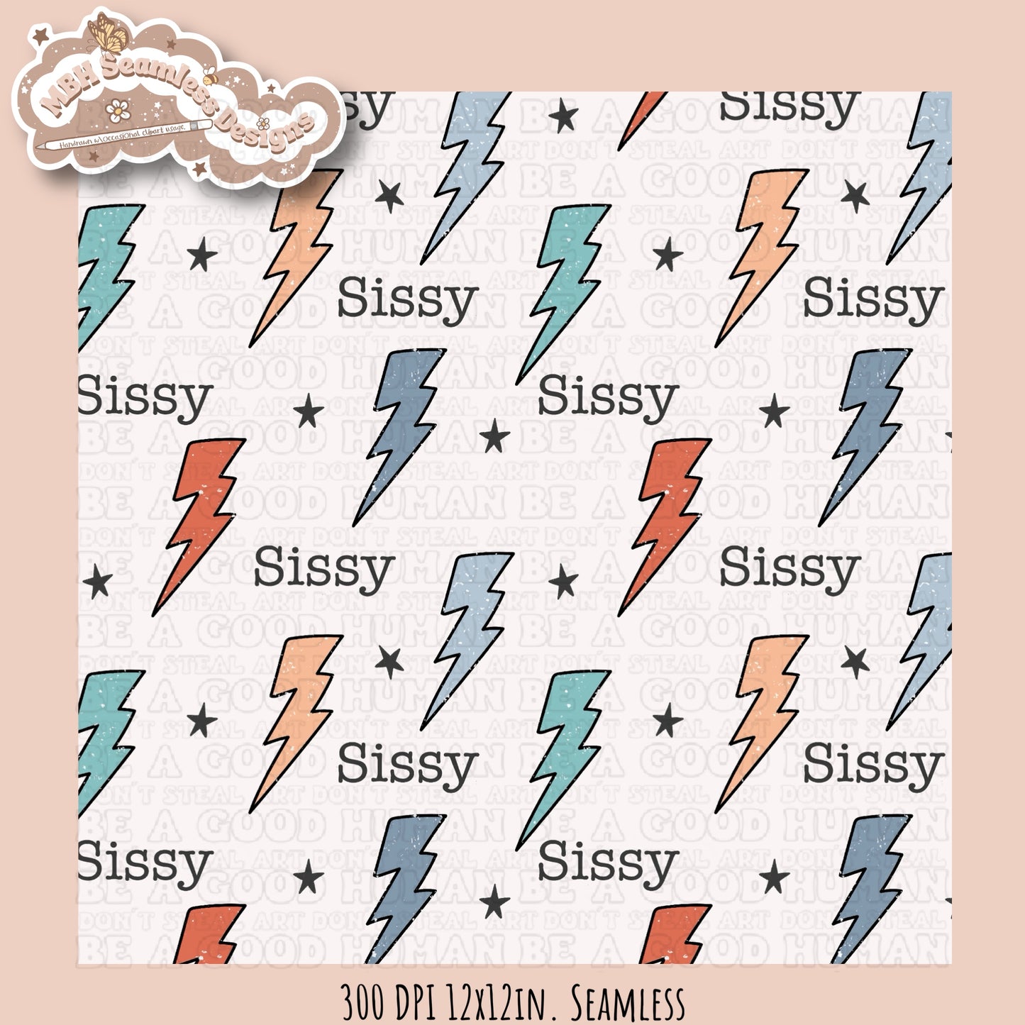 Sissy Bolts Seamless Pattern