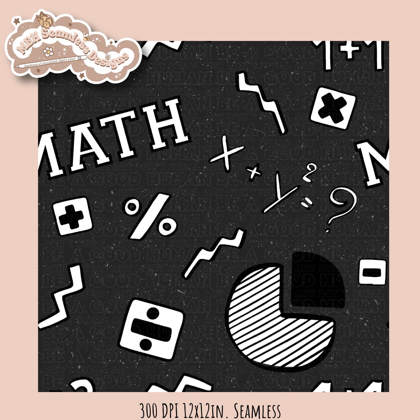 Math Seamless Pattern • Multiple Colorway Options