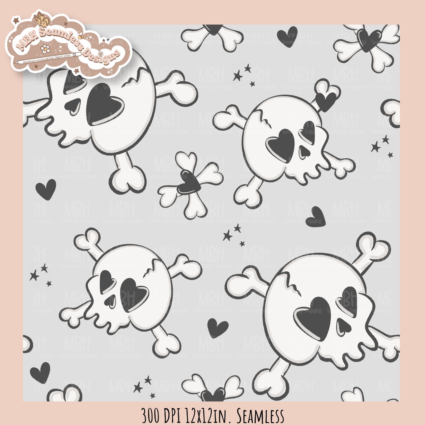 Hextober 25 • Bones Seamless Pattern // Multiple Colorway Option