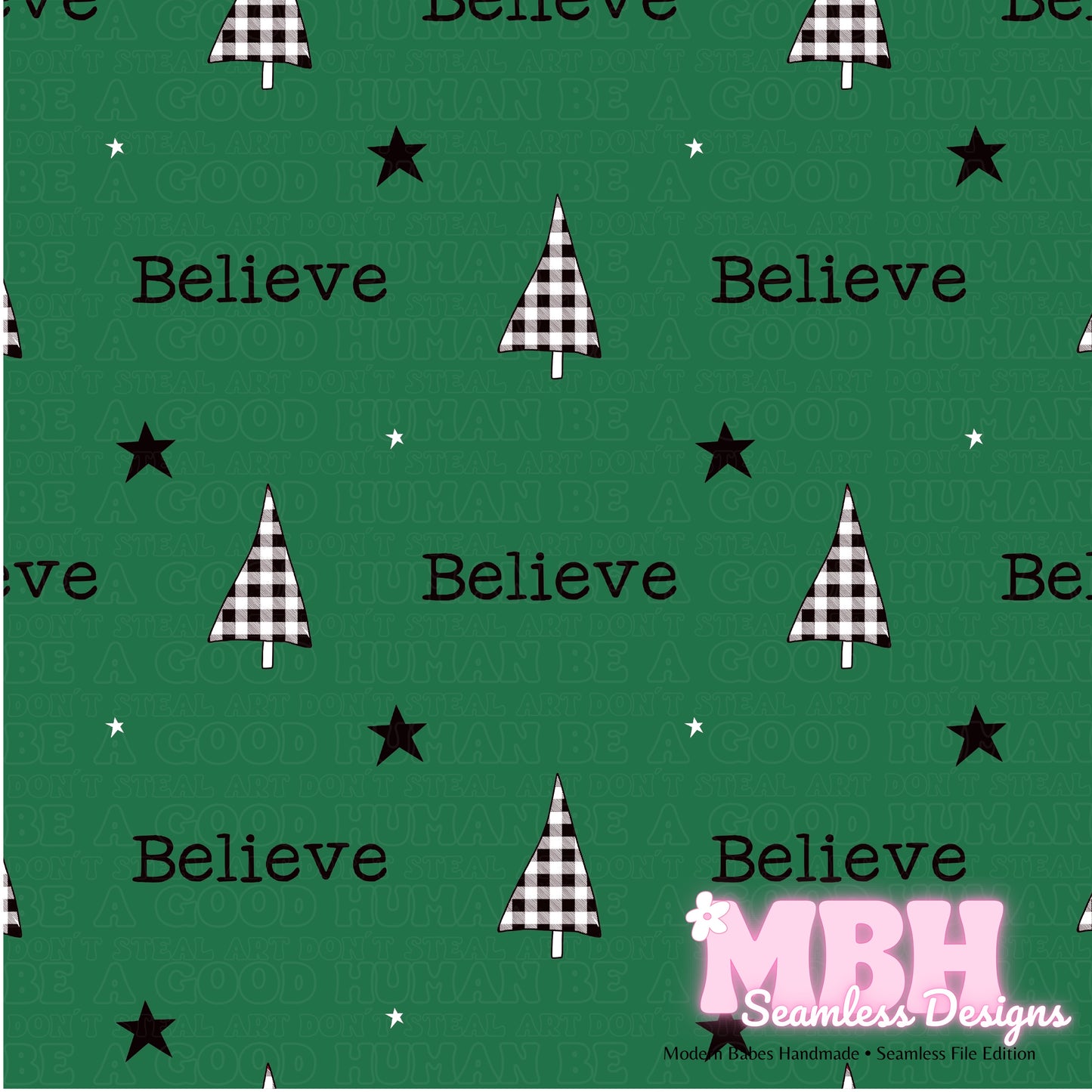 Believe Assorted Colorways Seamless Pattern