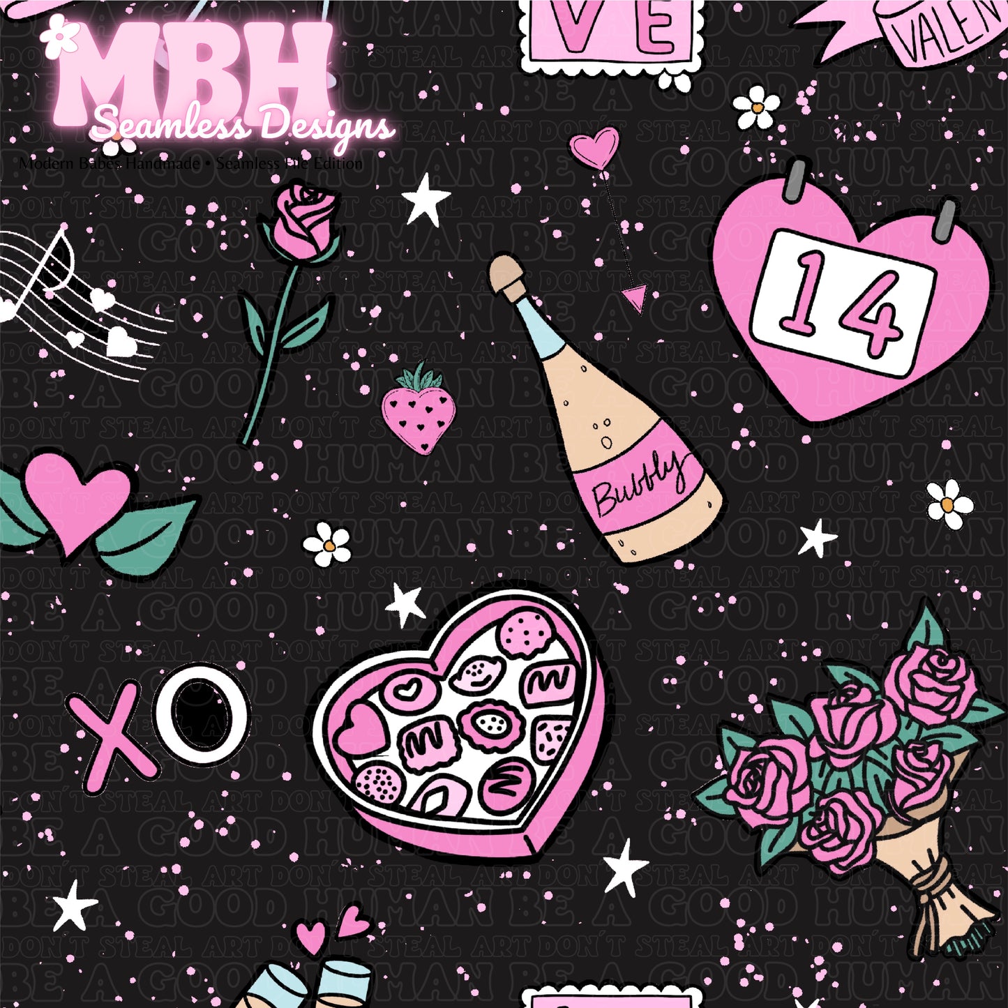 Speckled Romantic Valentine Seamless Pattern