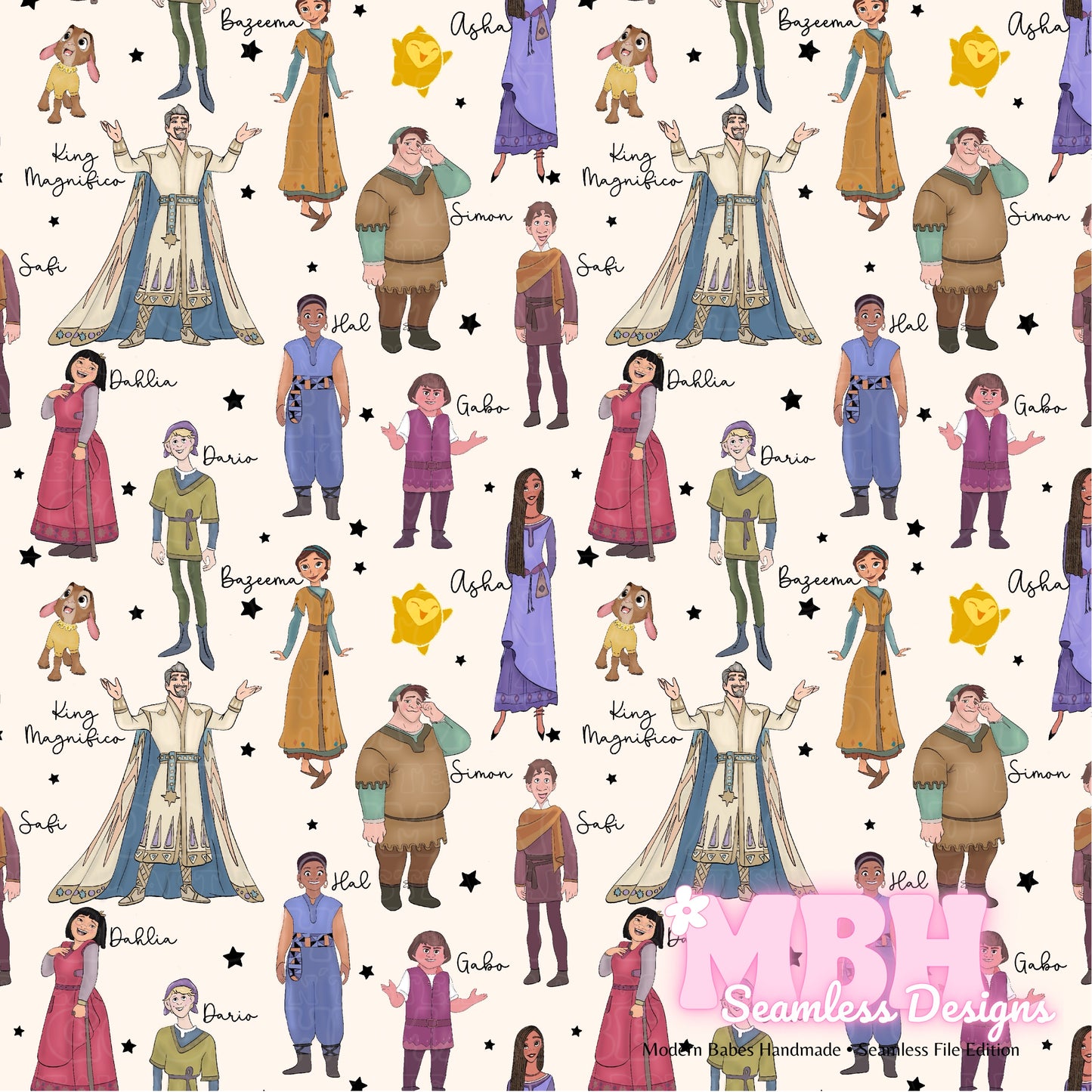 WISH Cast Assorted Colorways Seamless Pattern