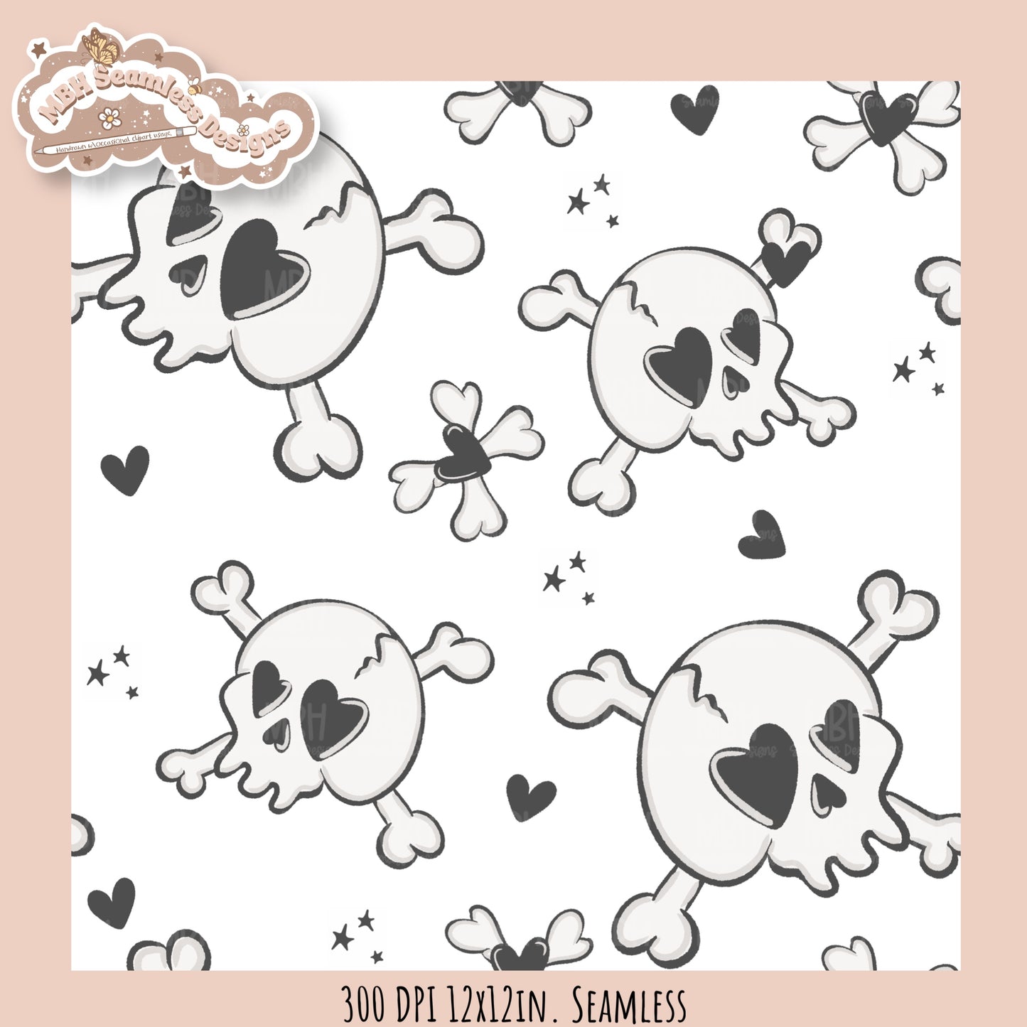 Hextober 25 • Bones Seamless Pattern // Multiple Colorway Option