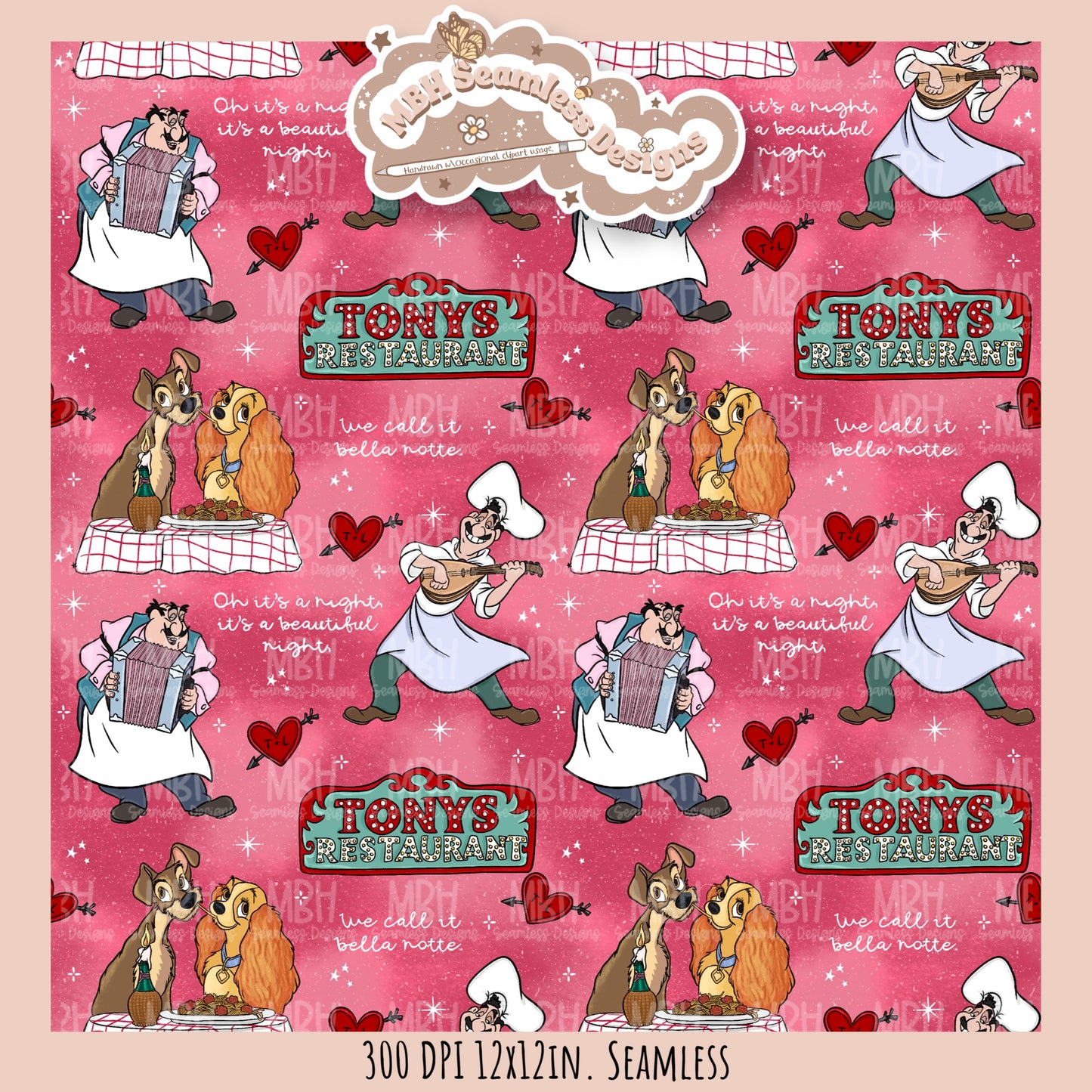 Bella Note L&T Seamless Pattern // PNG // Multiple Colorway Options