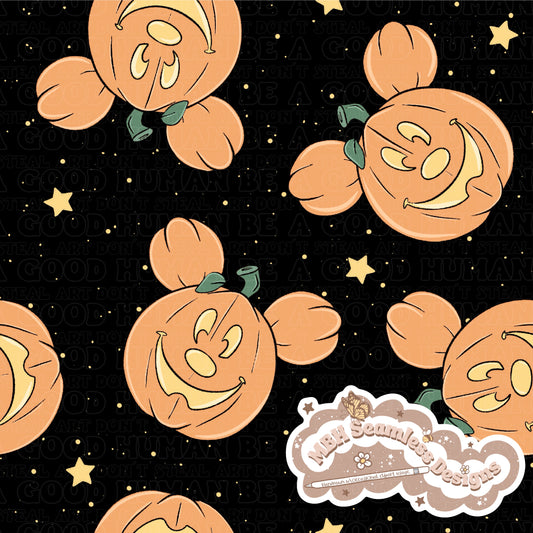 Starry Mouse Jack o Lanterns Seamless Pattern MULTIPLE COLORWAYS