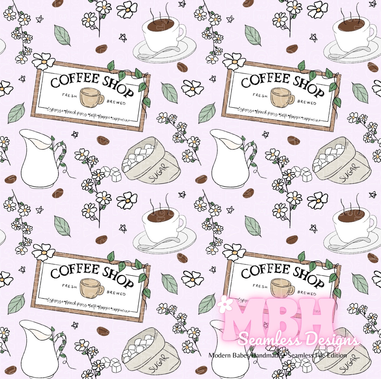 Boho Coffee Seamless Pattern