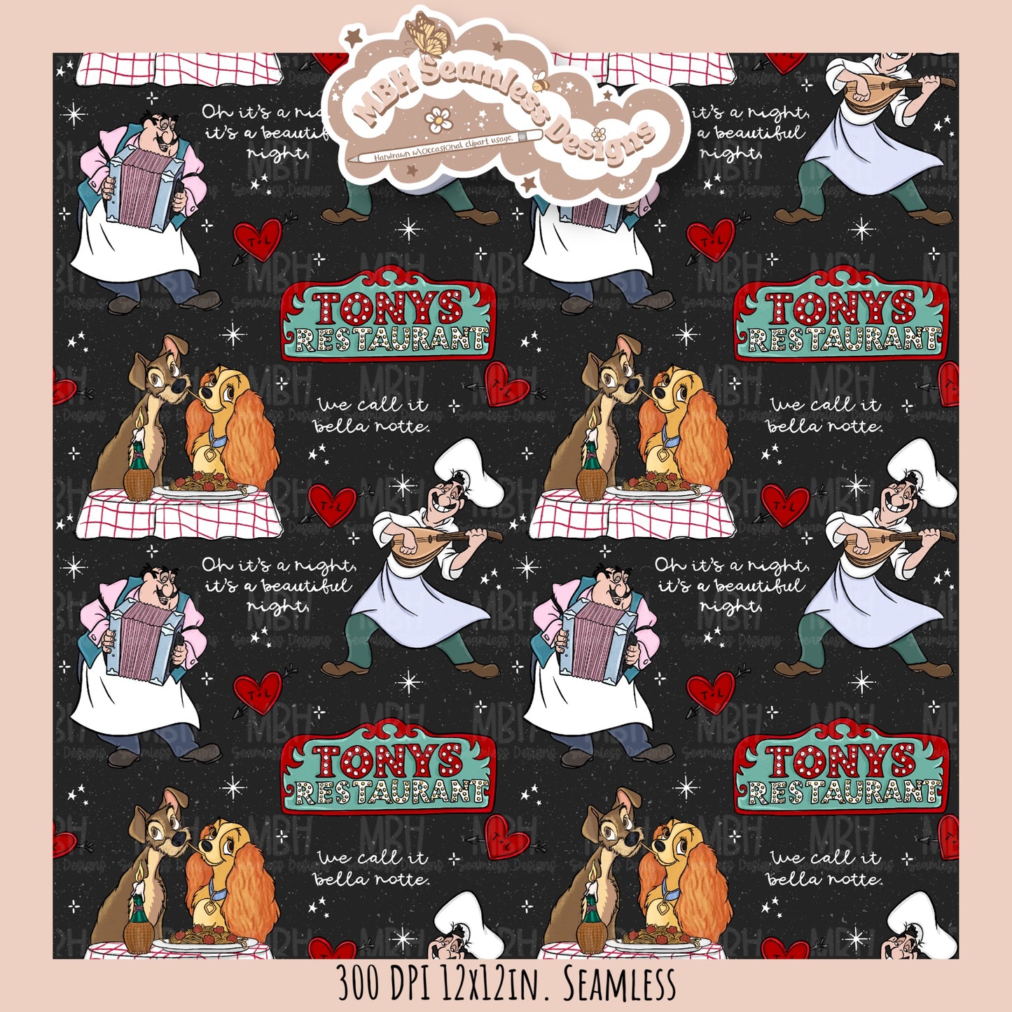 Bella Note L&T Seamless Pattern // PNG // Multiple Colorway Options