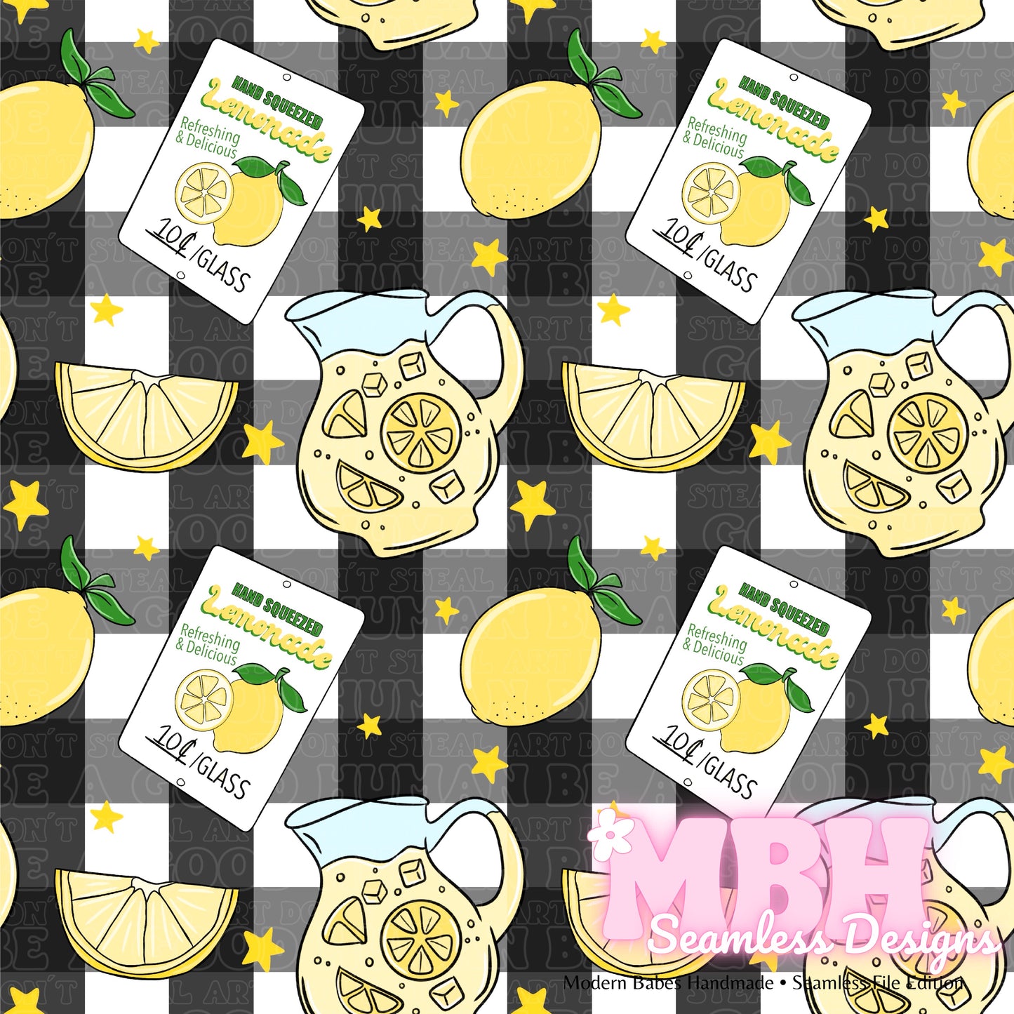 Fresh Lemonade Seamless Pattern MULTIPLE COLORWAYS