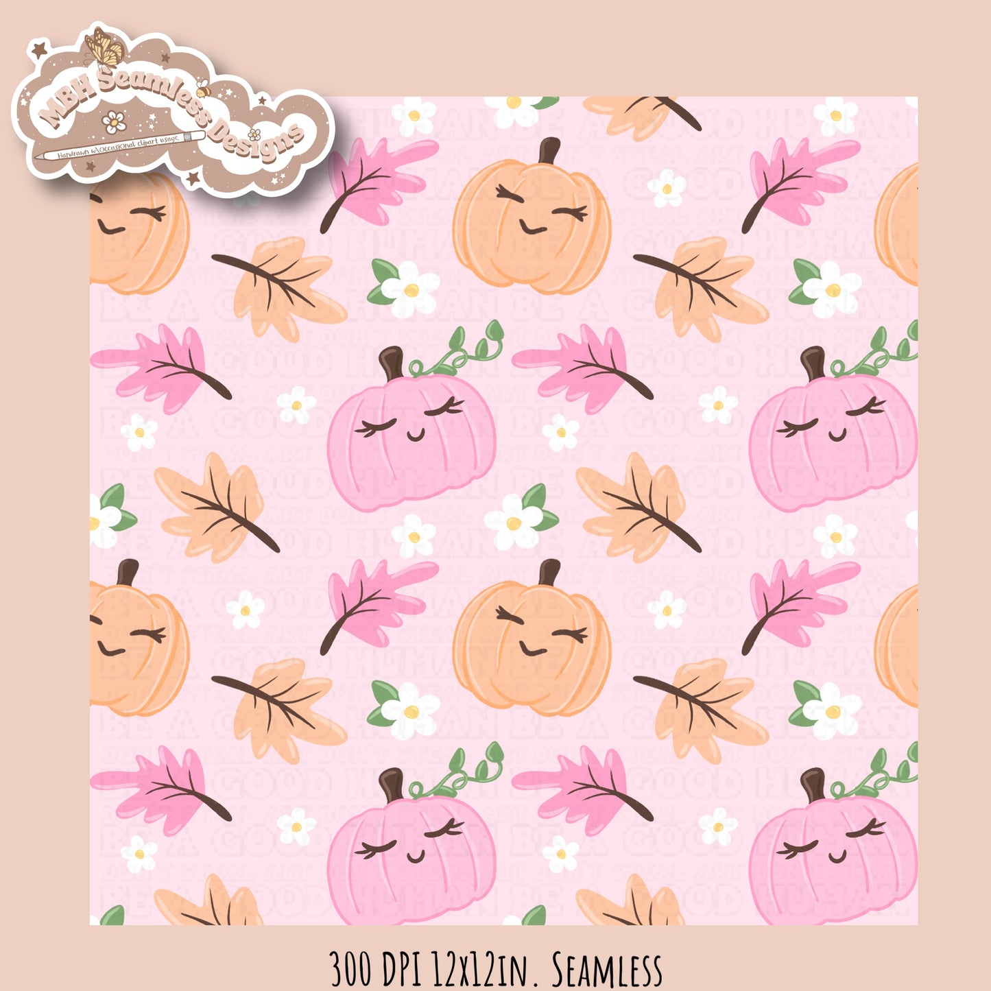 Girly Pumpkins Seamless Pattern // Multiple Colorways