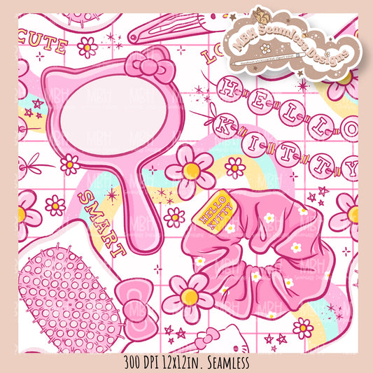 LIMITED EXCLUSIVES•Rainbow Girly HK Accessories Seamless Pattern // Assorted Colorway Options