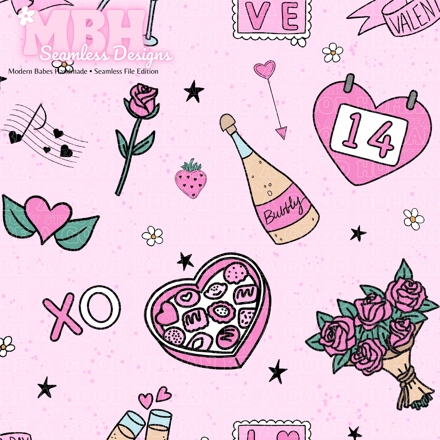 Speckled Romantic Valentine Seamless Pattern