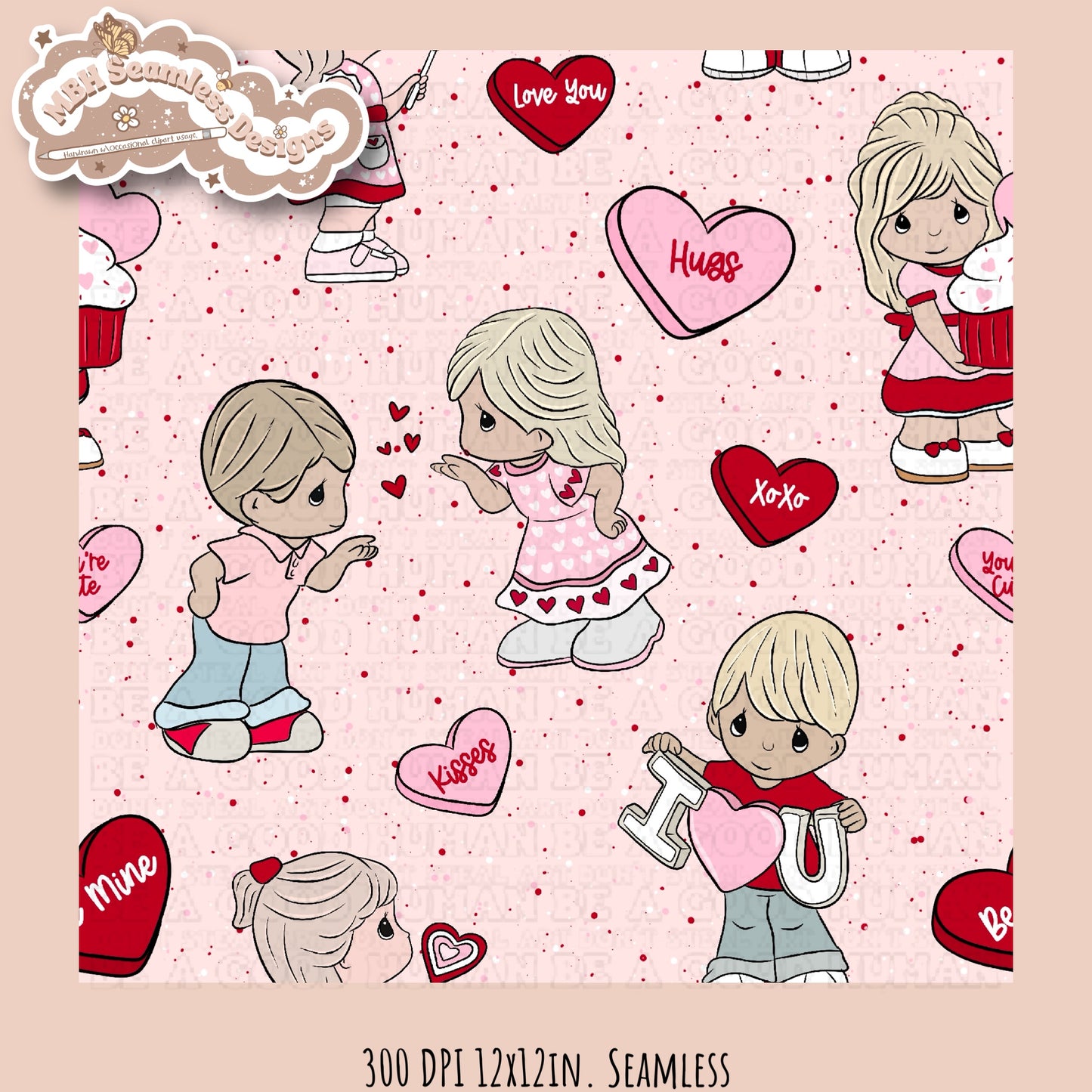 Precious Moments x Valentine’s Day Seamless Pattern Multiple Colorways