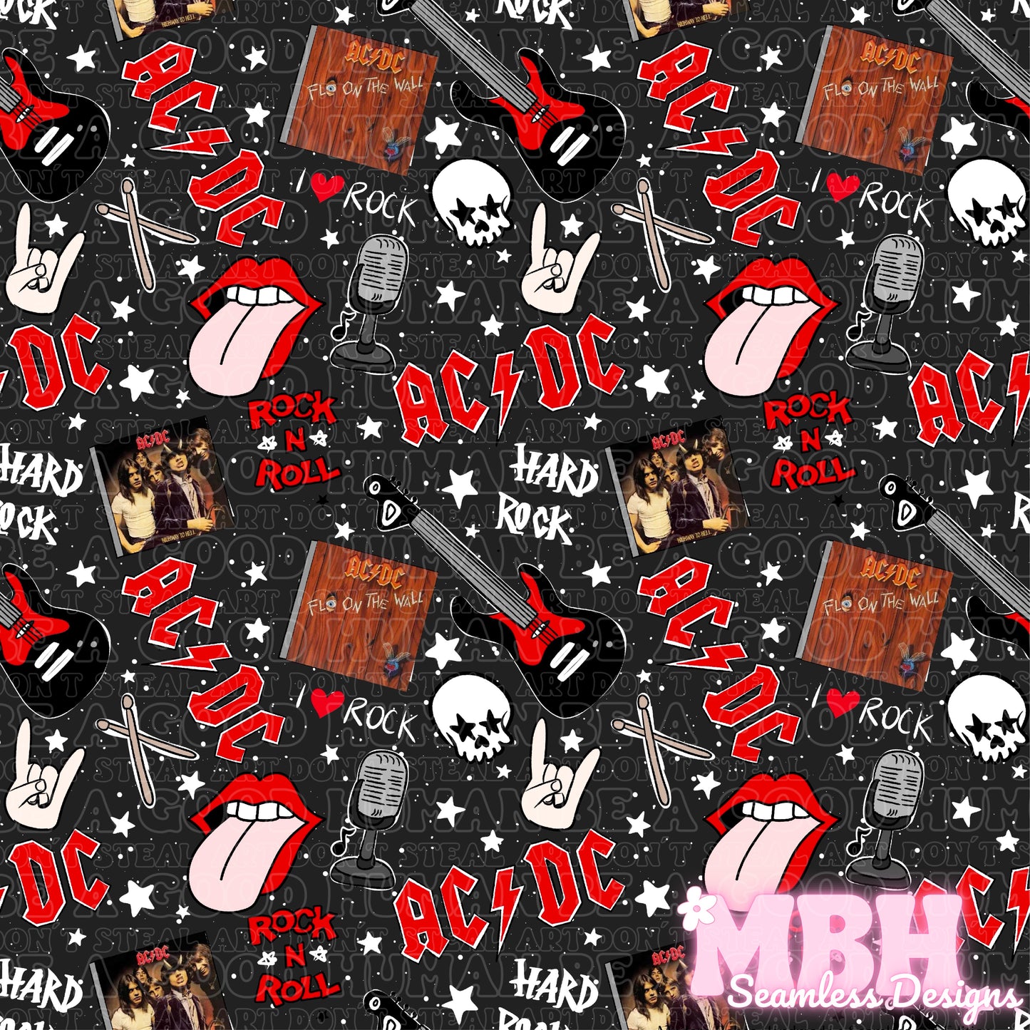 ACDC Seamless Pattern MULTIPLE COLORWAYS